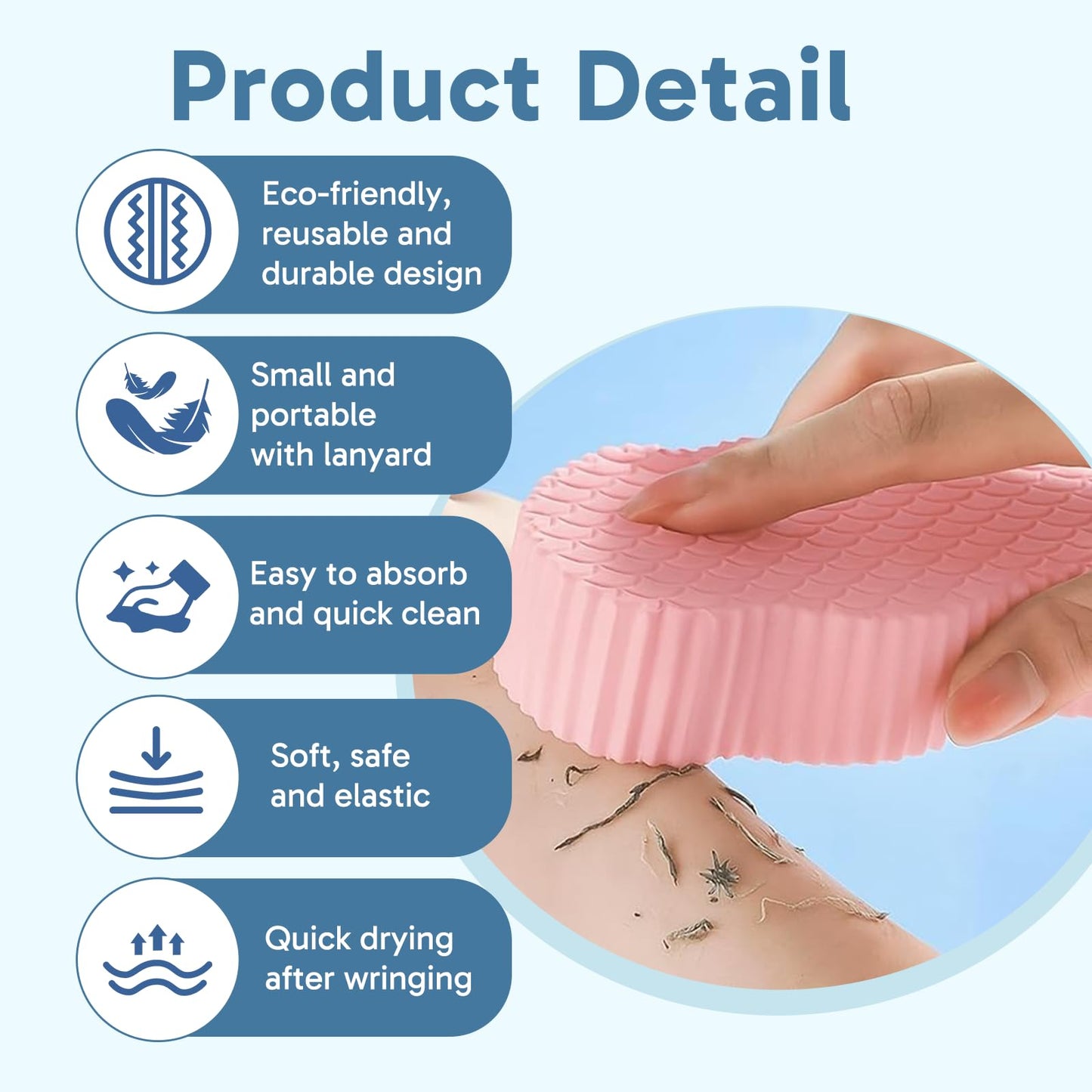 4Pcs Magic Exfoliating Bath Sponge Set, Exfoliating Sponge, Bath Sponges, Includes 2 Exfoliating Sponge and 2 Loofah Scrubbers, Dead Skin Remover for Body, Super Soft Exfoliate Body Scrubber