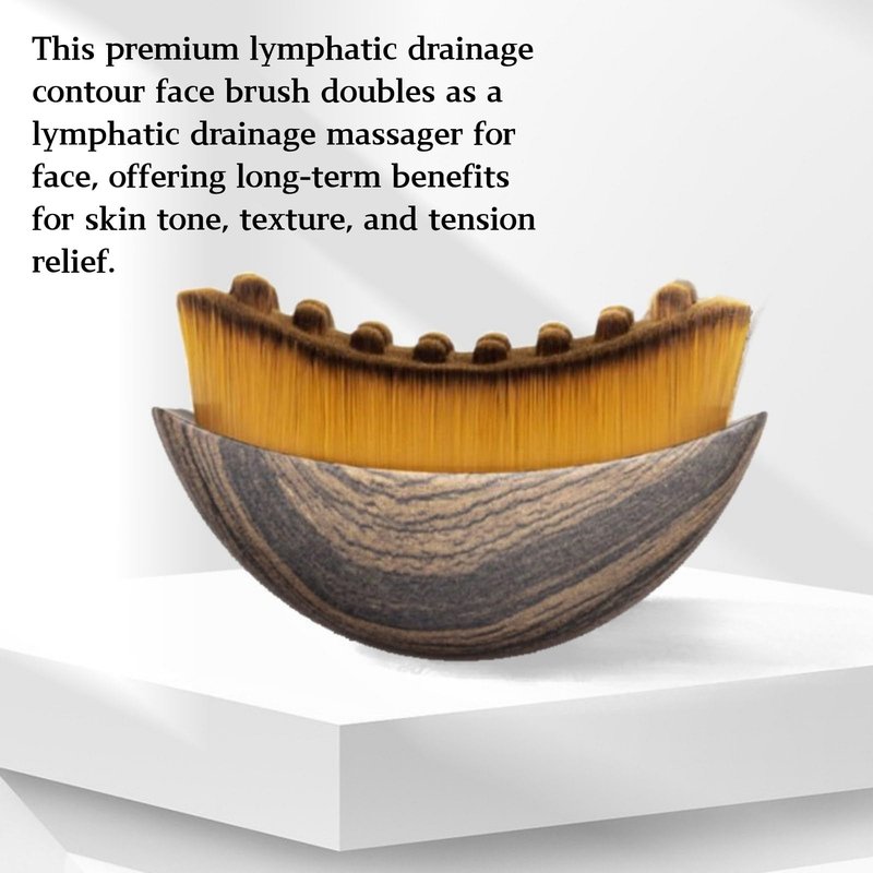 2PCS New Lymphatic Contour Face Brush, Contour Face Brush for Lymphatic Drainage, Ergonomically Designed to Fit The Skin Precisely, Face Lifting Tool for Skincare Routine|Portable Gua Sha Alternative