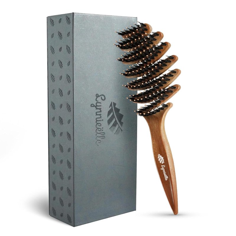Boar Bristle Hair Brush - Ultimate Smoothing Detangler for Fine Hair | Gentle Scalp Massage, Perfect Gift