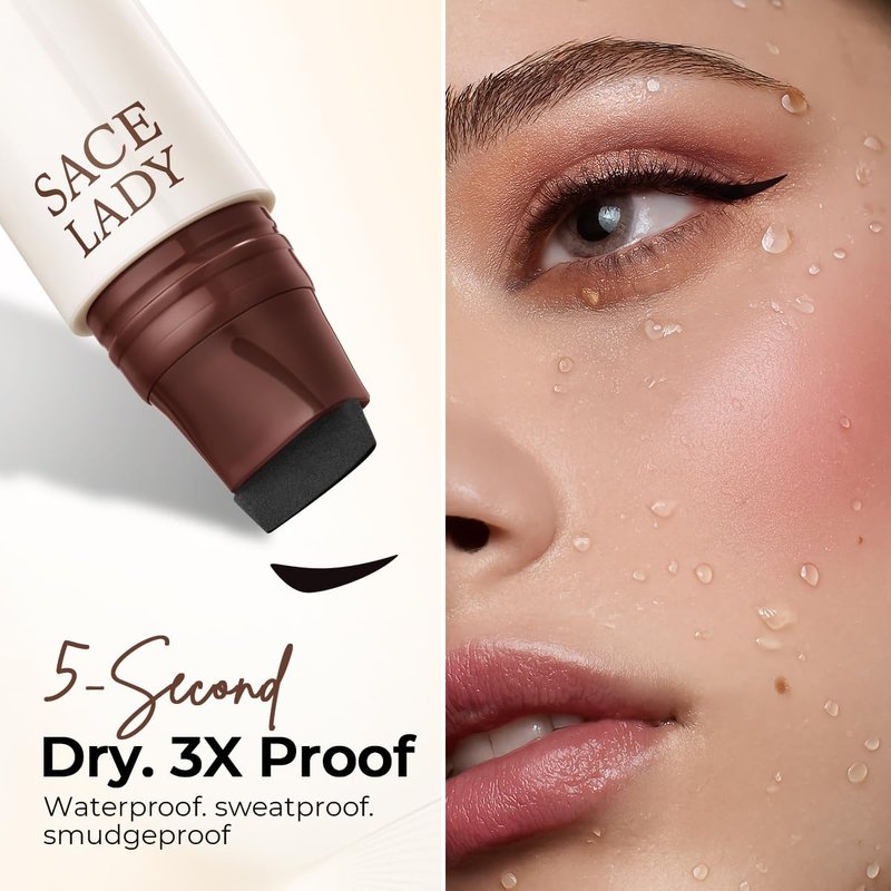 SACE LADY Dual-Ended Eyeliner Stamp Pen - Waterproof, Smudge-Proof Tool for Perfect Winged Cat Eyes | 01 Black