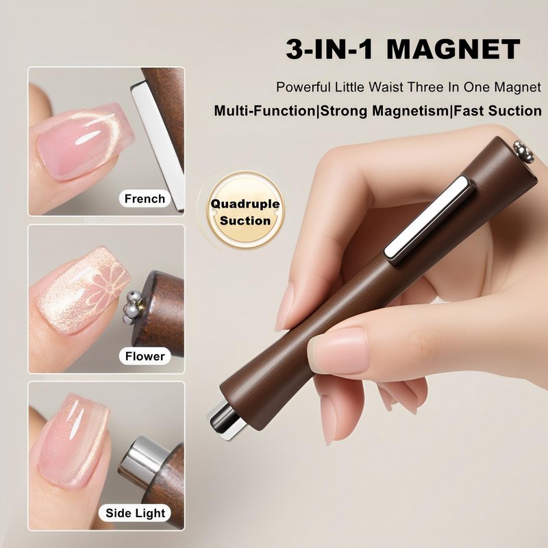 4-IN-1 Cat Eye Magnet for Nails,Multifunctional Magnet for Cat Eye Gel Polish,Strong Nail Magnets Personal DIY Salon Tool.