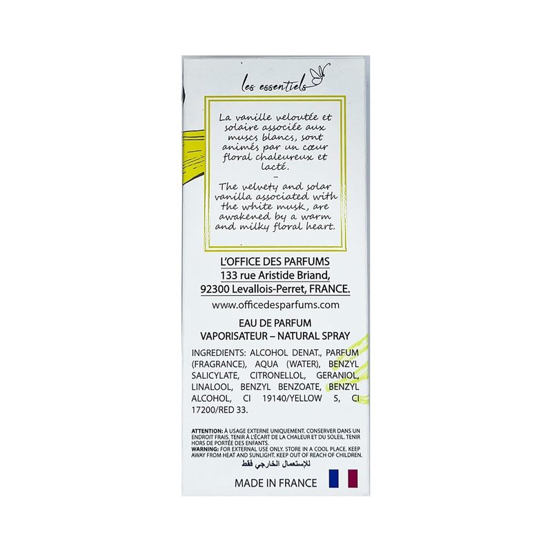 Les Essentiels Vanille EDP Spray - Floral Amber Perfume for Women - Notes of Jasmine & Ylang Ylang - 2.7 oz