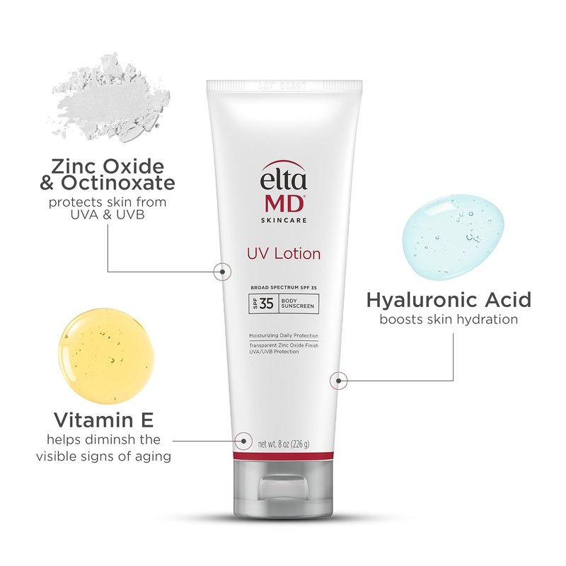 EltaMD UV Lotion SPF 30+ | Mineral Sunscreen Moisturizer for Face & Body - Non-Greasy, Fragrance-Free, Sensitive Skin