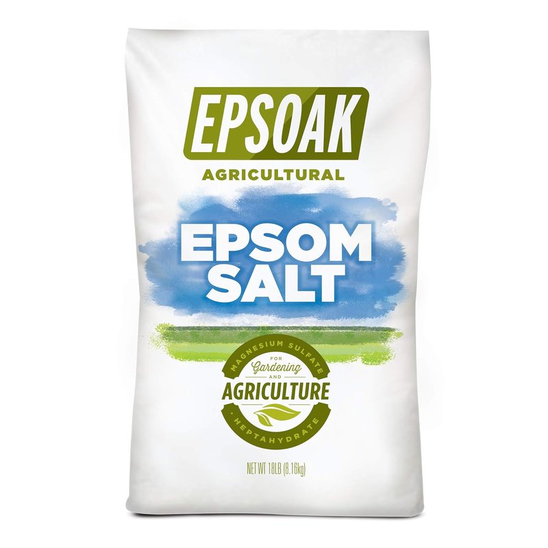 Epsoak Epsom Salt - 18 lb. Agricultural Grade Magnesium Sulfate | Resealable Bulk Bag for Gardening & Lawn Care