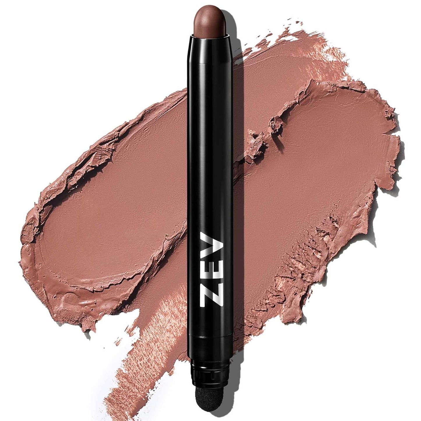 Zev Eyeshadow Stick - ShadeRush 2-in-1 Cream Eyeshadow with Built-in Smudger - Waterproof Mocha Matte