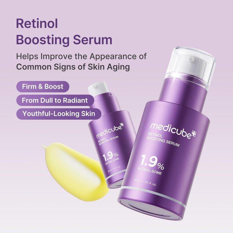 medicube Retinol Boosting Serum | Intensive Firming, Hydration & Plumping Care with Retinol, Peptides & Vitamins | Pore-Refining, Smooth Radiant Skin | Korean Skincare, 1.01 fl. oz