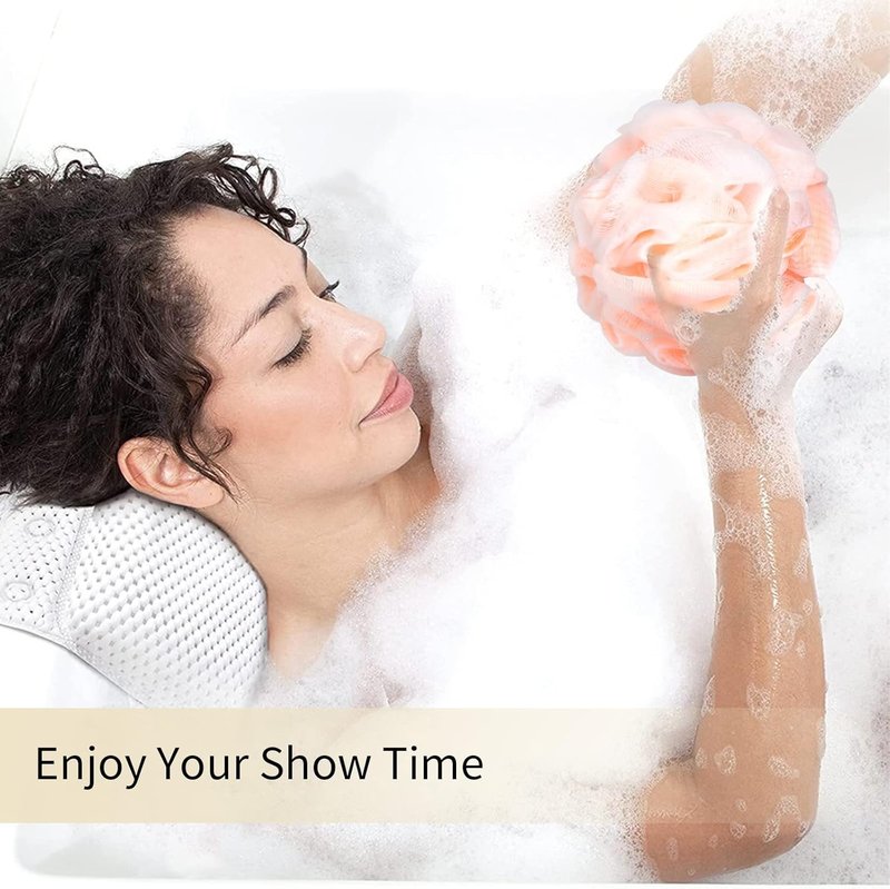 Exfoliating Bath Loofah Sponge - Mesh Pouf Shower Scrubber | 4-Pack Colorful Body Scrubbers for Men & Women