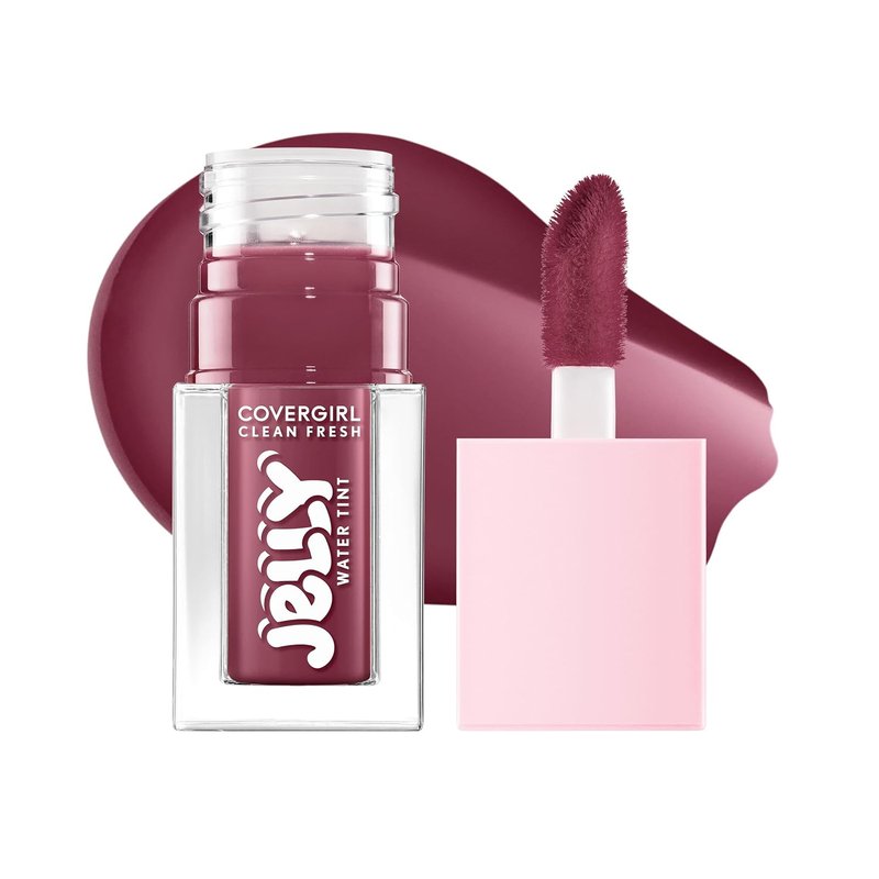 COVERGIRL Clean Fresh Jelly Water Tint - Hydrating Lip & Cheek Tint, Transfer-Proof | 60 Berry Wiggle (Violet Plum)