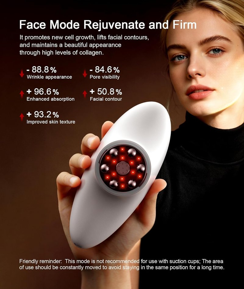 INTEO 3 in 1 Face & Body Sculpting Machine - Rechargeable Contouring Device with Red Light Therapy | Home Spa Essential