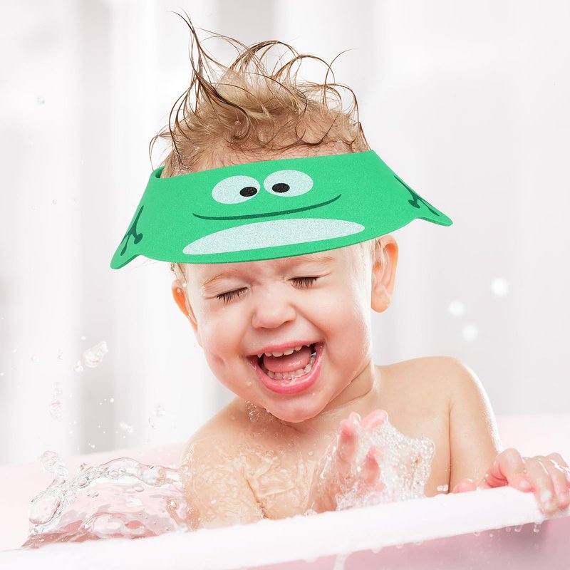 3Pcs Shower Cap, Soft Adjustable Baby Bath Caps Cartoon Hair Washing Shield Shower Hats Newborn Shampoo Shield for Infants