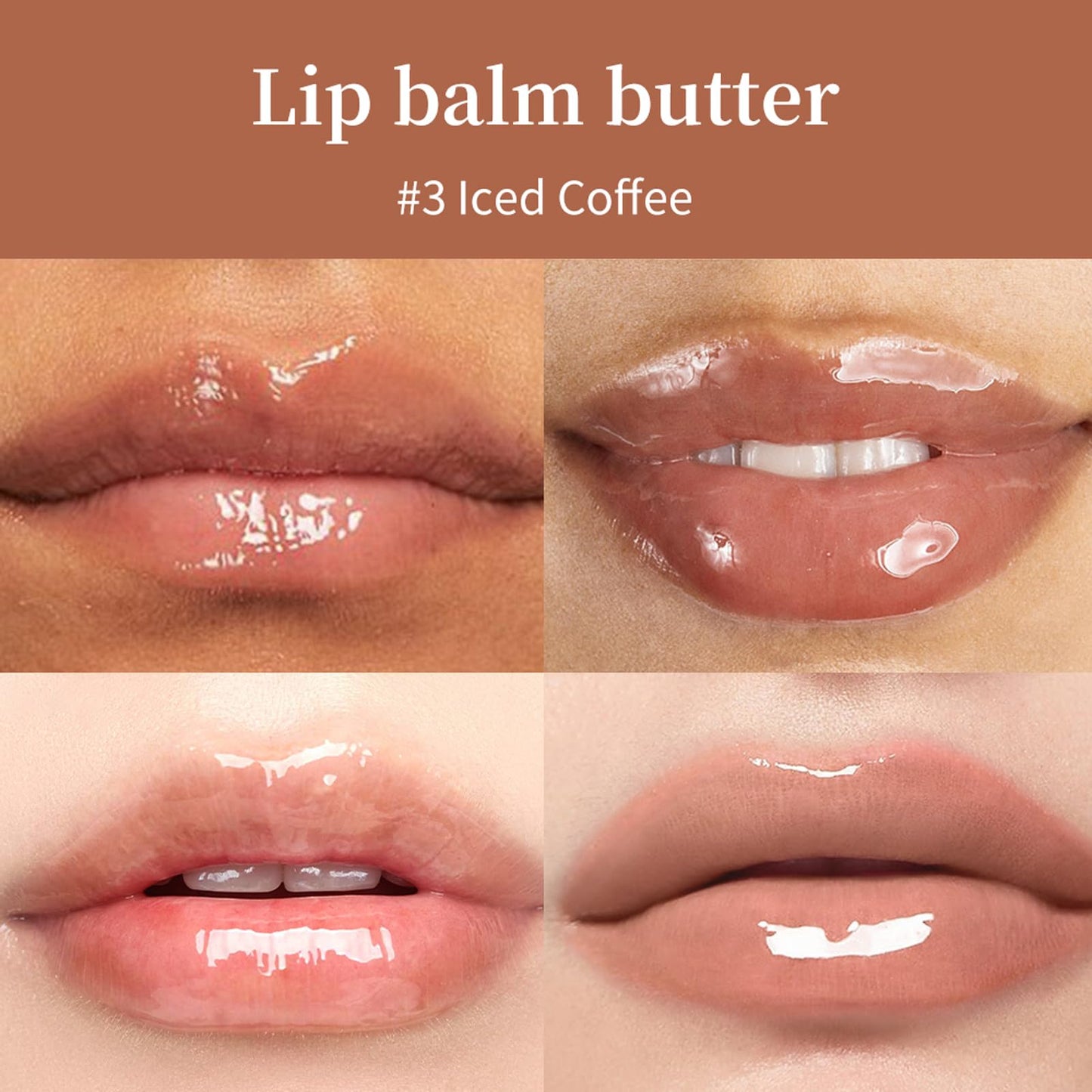 URQT 4PCS Summer Special Lip Butter Balm, Hydrating, Nourishing & Softening Lip Care with Natural Oils & Fruit Extracts, Long-Lasting Moisture, Non-Sticky Shine, Soften Dry Lips Lip Care (4PCS, 4)