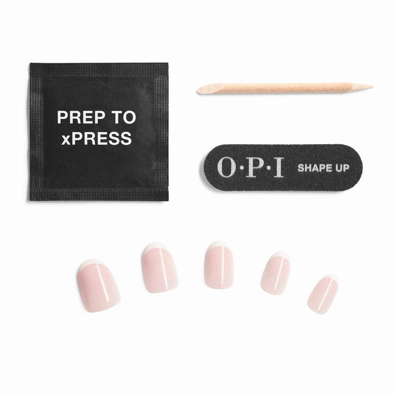 OPI Sticking Point Have Merci on Me | Short Round Opaque Neutral Pink French Tip Nail Art Instant No Glue Press On Nails | 30 Count with Adhesive Tabs | Damage-Free Wear | Spring 2026