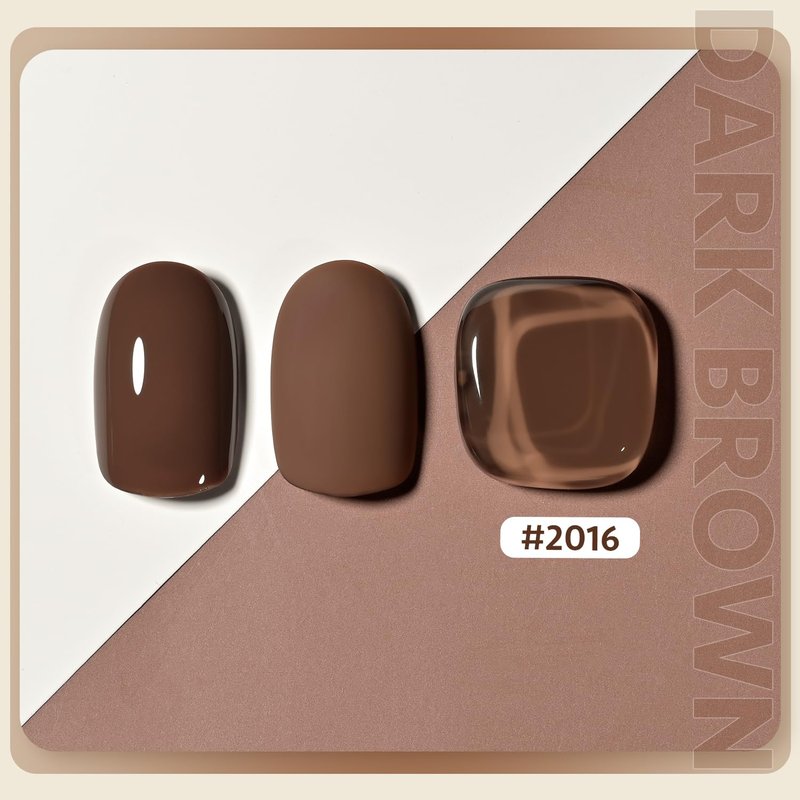 Brown Gel Nail Polish - 16ml Soak Off UV Cure for DIY Manicure | Dark Brown Color