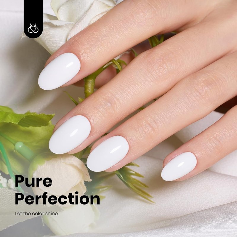 Beetles White Gel Polish - HEMA-Free High Gloss French Nail Polish | Summer Colors for 4th of July