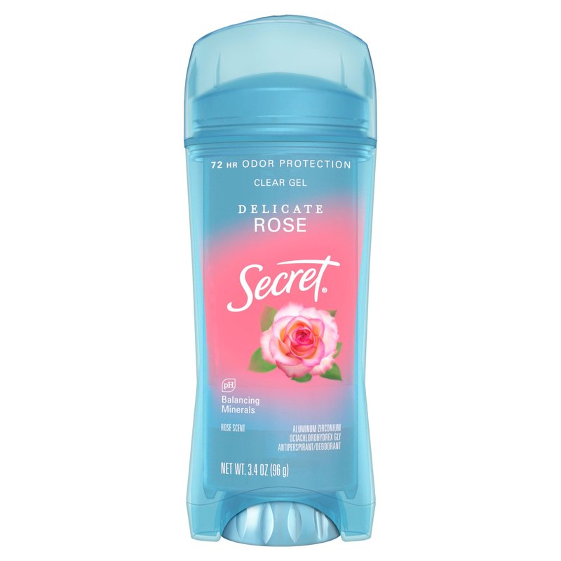 Secret Fresh Antiperspirant Deodorant for Women, 72hr Breathable Sweat & Odor Protection, Instant Freshness & Gentle, PH Balancing Minerals, Clear Gel, Delicate Rose Scent, 3.4 oz