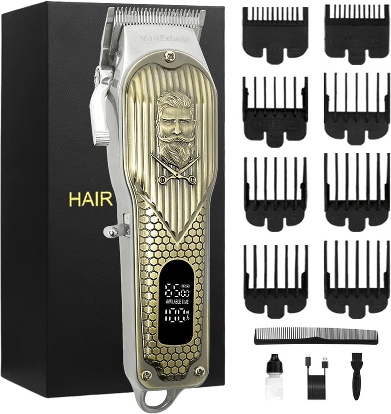 **Professional Hair Clippers for Men - Heavy Duty Cordless Barber Kit | Rechargeable Electric Fade Trimmer**