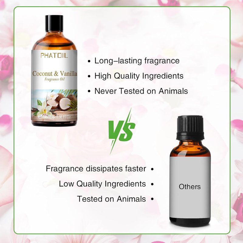 Coconut & Vanilla Fragrance Oils - Aromatherapy Essential Oils for Diffusers | 3.38 FL OZ (100ml)