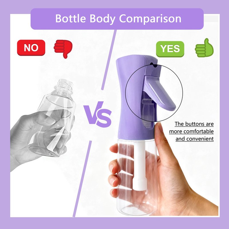 Miralosvian Spray Bottle for Hair Continuous Ultra Fine Mist (200ml) 360° Multi Spray Bottle for Plants, Cleaning, Skin Care Leakproof & Durable 1 Pack