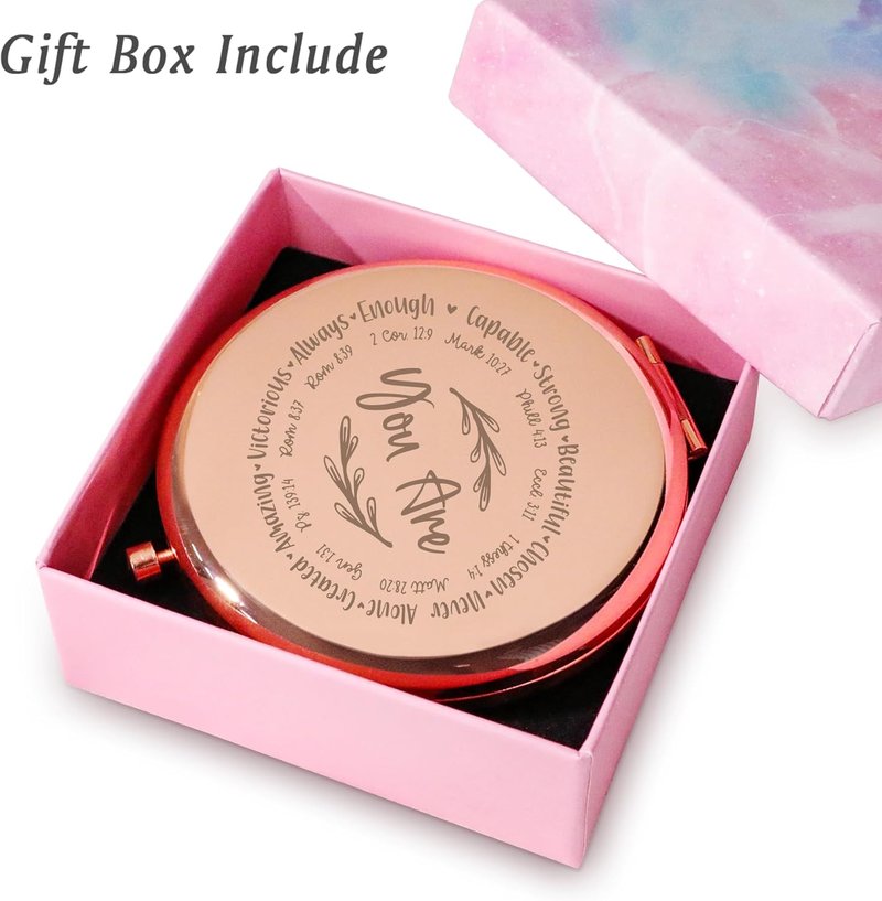 Inspirational Christian Gifts for Women - Personalized Spiritual Compact Mirror | Perfect for Birthdays, Graduations & More
