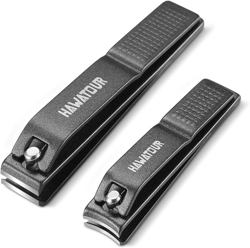 Premium Nail Clippers Set - 420J2 Stainless Steel Fingernail & Toenail Clippers with Ergonomic Grip | Gray Tin Case