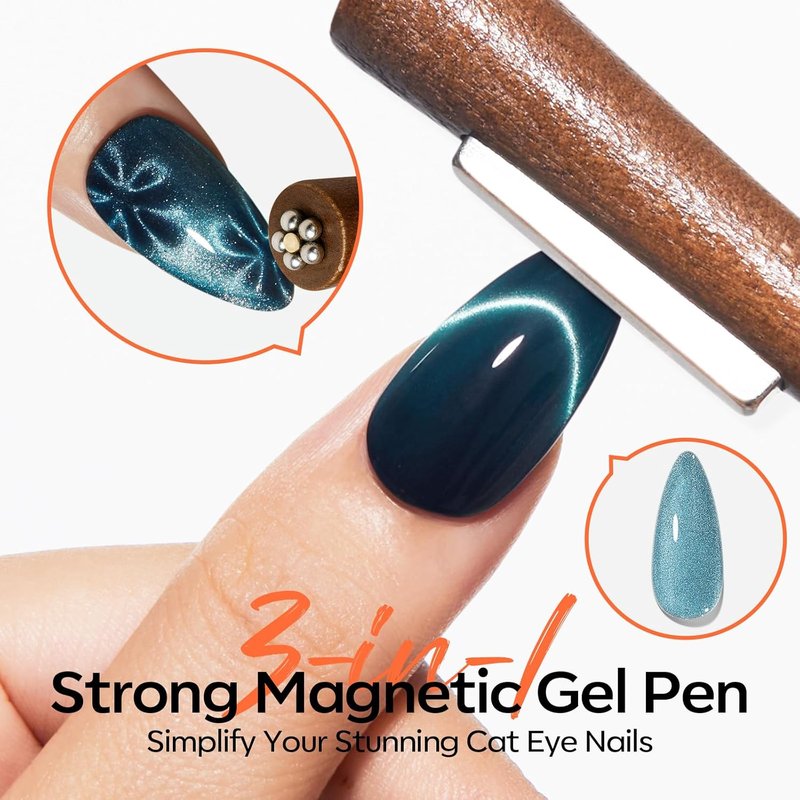 Modelones Cat Eye Gel Nail Polish Set - 6 Vibrant Colors with Magnet Tools for Stunning Nails