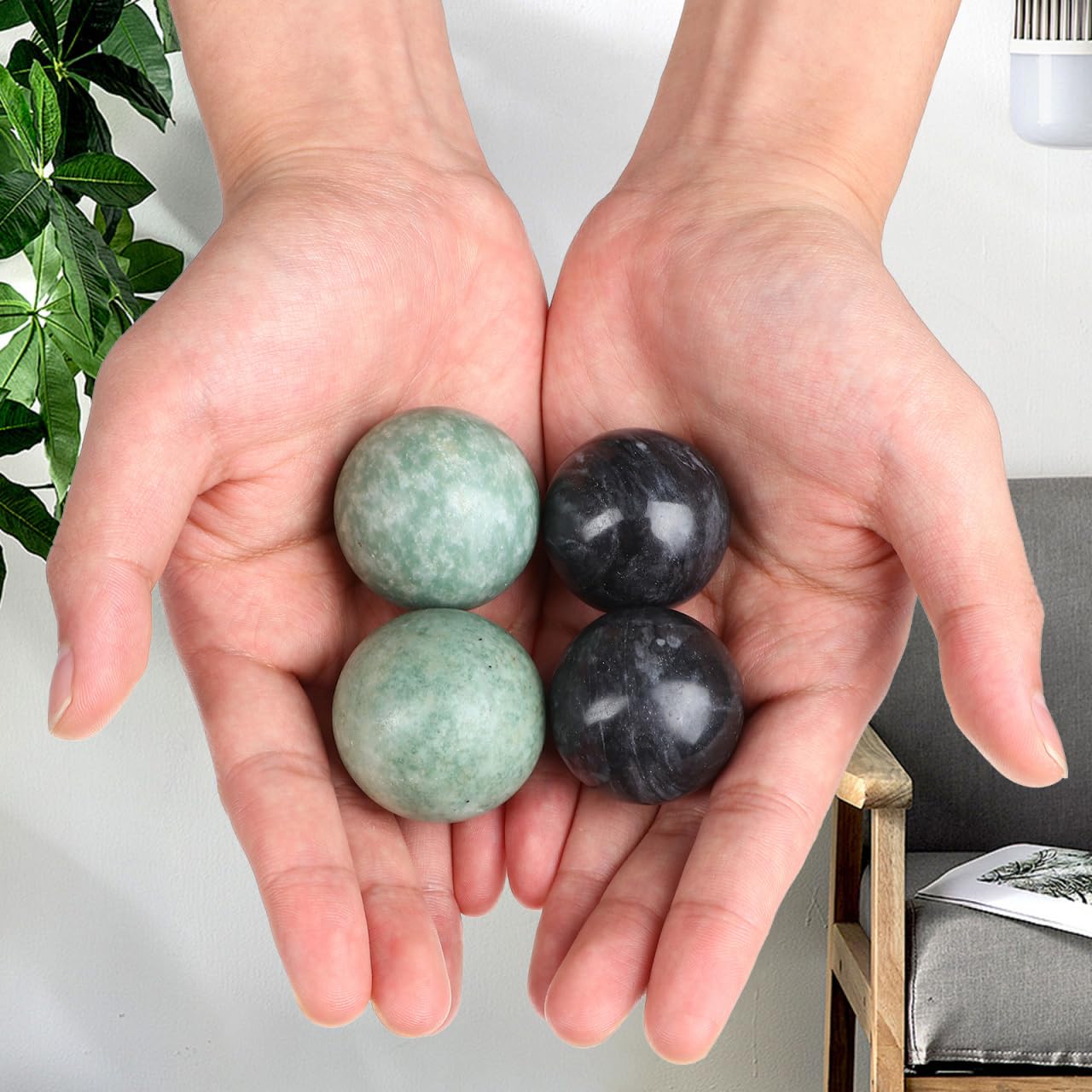 Hemoton 4 Sets Marble Baoding Balls Hand Exercise Ball Chinese Stress Ball for Adult Chinese Meditation Balls Hand Exercise Massage Alleviating Memory Loss Health Massage