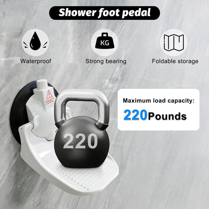 Shower Foot Rest, Foldable Anti-Slip Foot Rest with Strong Suction Cups, No-Drill Shower Stool for Shaving Legs, Elderly, Pregnancy & RV Travel