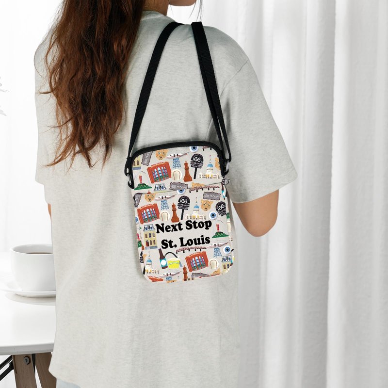 JXGZSO Missouri State Travel Gift Next Stop Saint Louis Cosmetic Bag Landmark Travel Gift Saint Louis City Trip Gift (Next Stop St.Louis Crossbody)