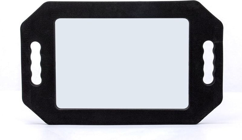 Barber Foam Mirror - Double Handle Handheld Design - Drop-Proof Lightweight Frame for Barbers & Hairstylists | Black