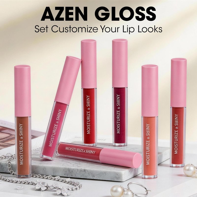 AZEN 30 Pack Lip Gloss Bulk Set, Shimmery Lip Gloss for Women and Girls With Rich Varied Colors, Mothers Day Gifts for Women