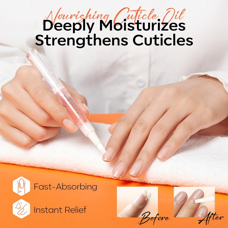 Modelones Nail Strengthener Kits Milky White Nail Polish Remover Pads Cuticle Oil Pen for Nail Hardener for Damaged Nails Growth DIY Nail Manicure Kits 23 Pcs Nail Care Kits for Women 15 ml