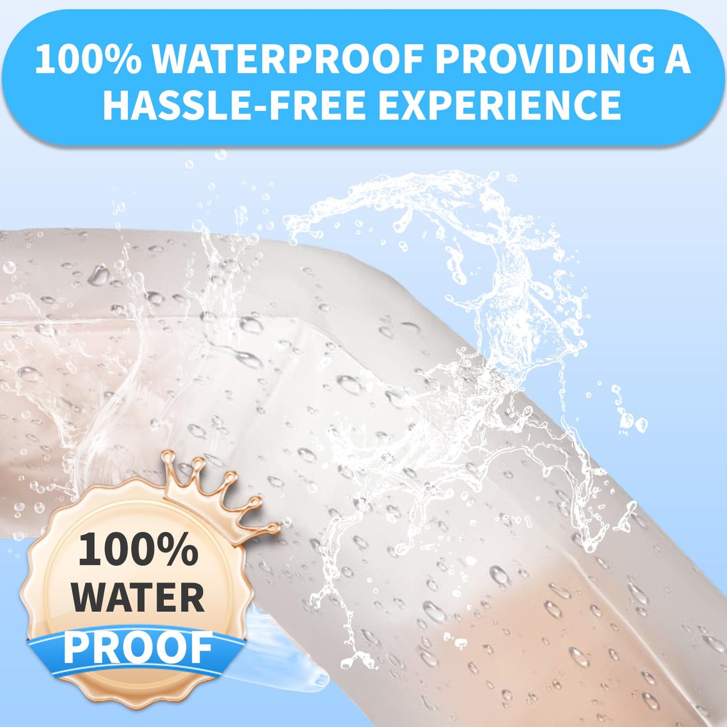 Adult leg cast protector for shower, KT1190 Waterproof Shower Bandage and Cast Cover Full Leg Shower Protector Watertight Protection to Broken Leg, Knee, Foot, Ankle Wound, Burns Reusable
