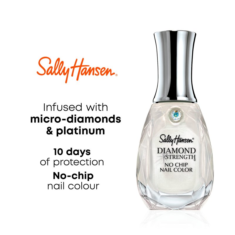 Sally Hansen Diamond Strength, Champagne Toast, Nail Growth, Protective Layer, Sheer, Shimmery Pink Nail Polish