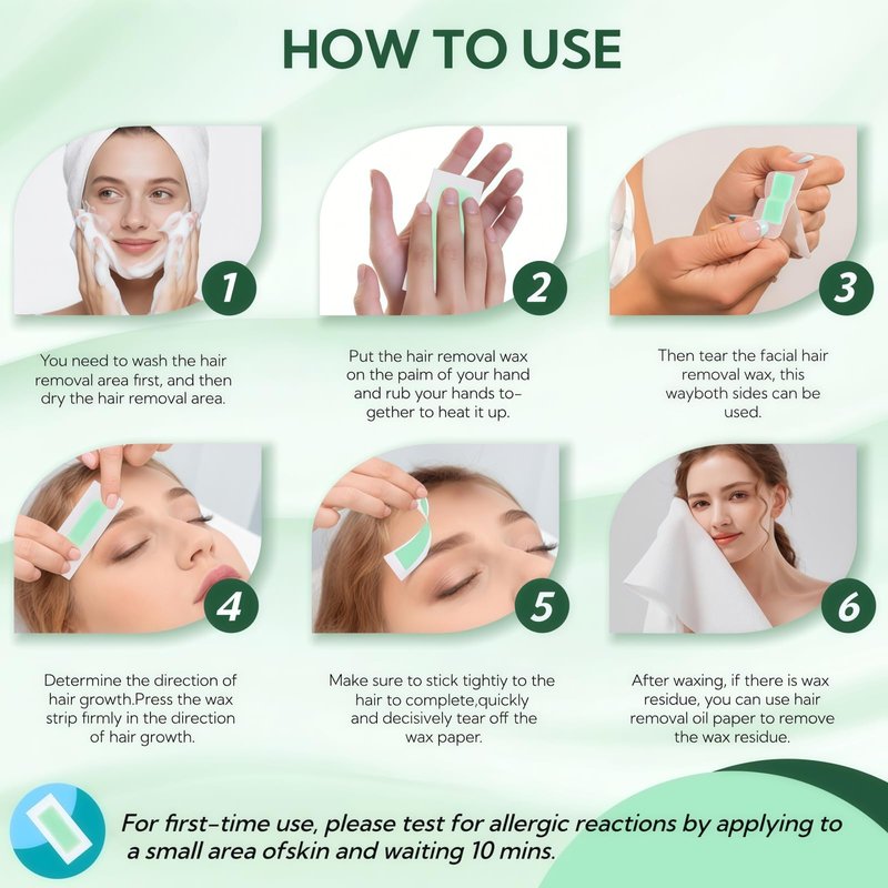 Gemlady Wax Strips for Face, 40Pcs Waxing Strips for Hair Removal, Facial Waxing Kit for Women with 40 Face Wax Strips & 4 Calming Oil Wipes, Aloe Vera