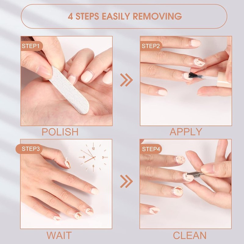 Skiennix Gel Nail Polish Remover - Easy & Safe 15ML Kit for Quick Removal in 2-5 Minutes