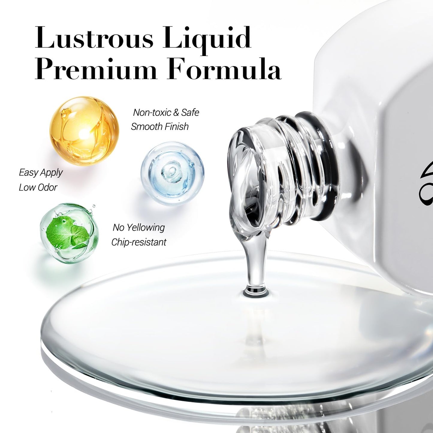 Top Coat Nail Polish - Clear Quick Dry Formula for Glossy Shine | Long Lasting Natural Nail Lacquer