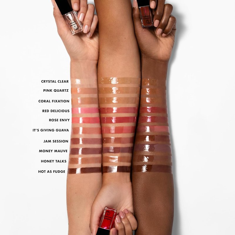 e.l.f. Glow Reviver Lip Oil - Nourishing Tinted Lip Oil with Jojoba Oil | High-Shine Finish in Coral Fixation