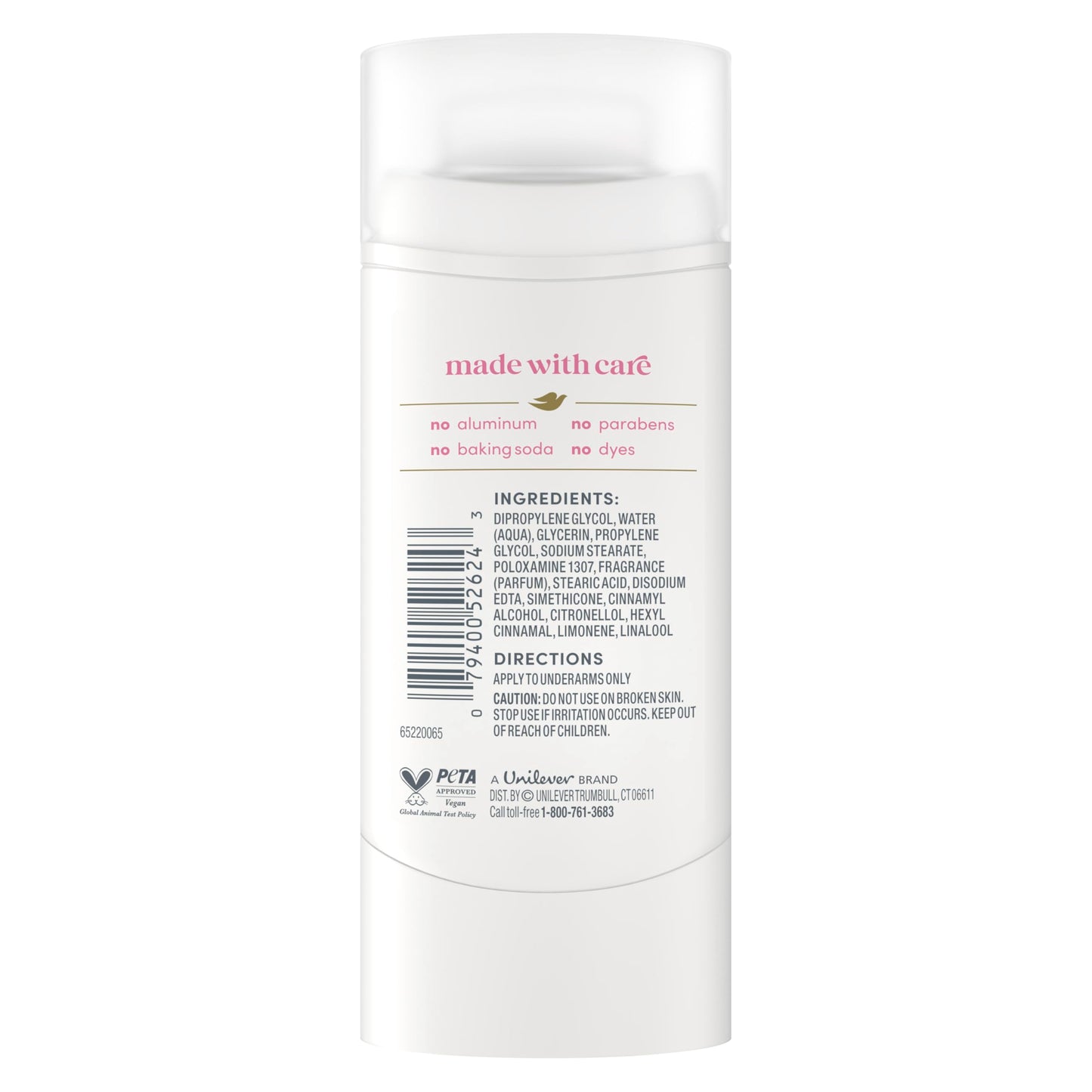 Dove Deodorant Stick Rose Mist for 72 Hour Odor Protection Aluminum Free 2.4 oz