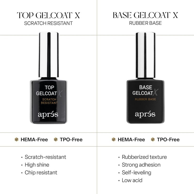 APRÉS Gel Couleur Trio Set - Gel Nail Polish Bundle with Base & Non-Wipe Top Coat | Vintage Carnation (15ml)