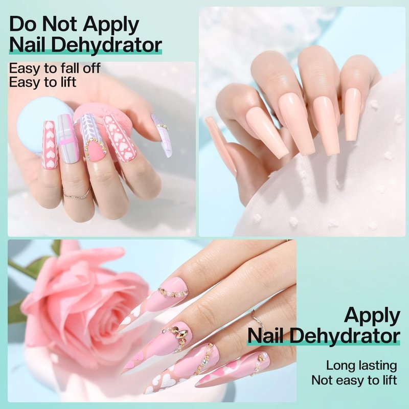 Morovan Acid Free Professional Nail Dehydrator Prep for UV Gel Polish Acrylic Nails Fast Dry Natural Nail Primer Base Varnish Manicure Bonder 0.5 oz
