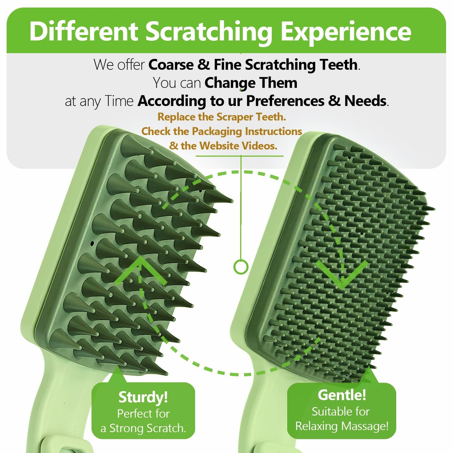 Back Scratcher for Men Women Adults -18" Folding Extendable Backscratchers w/2 Replaceable Coarse/Fine Teeth Heads for Itch Relief, Scalp Massager & Body Scratcher -Perfect Fathers Day Birthday Gifts