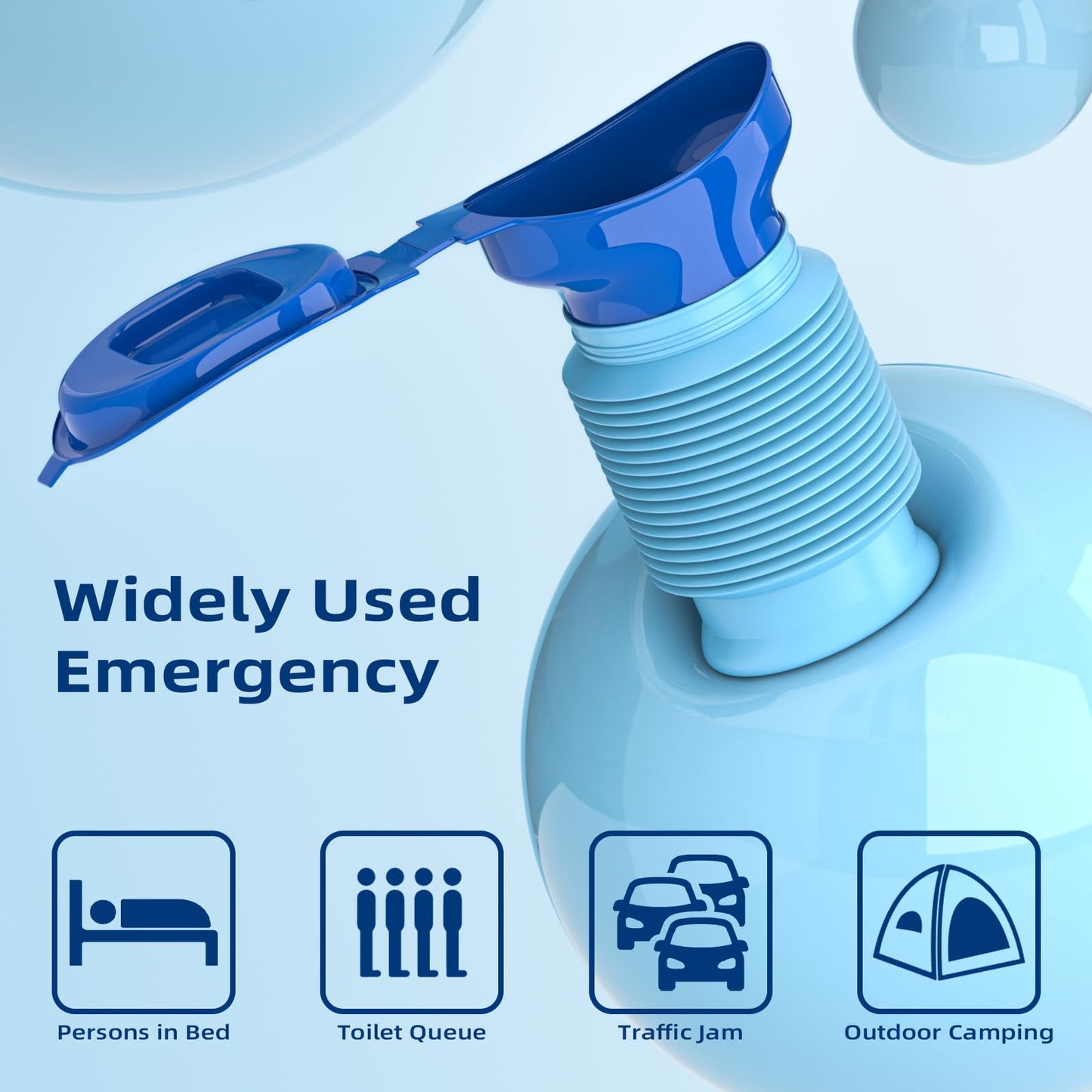 Pee Bottles for Men, Collapsible Emergency Urinal With Disposable Replacement Bags, Leakproof Car Pee Bottle for Men and Women, 750ml, 2-Piece Set Urine Bottle, Travelling, Traffic Jams & Hiking