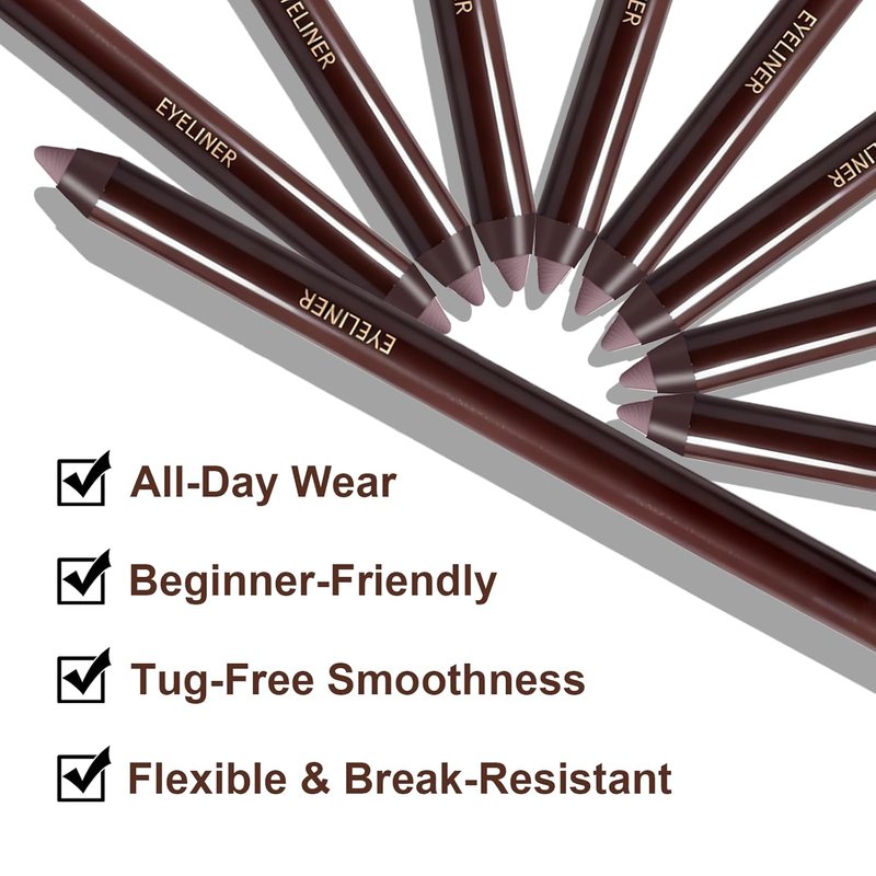 Plum Gel Eyeliner Pencil - Smudge-Proof Waterproof Formula | Long-Lasting High Pigment for Mature Women