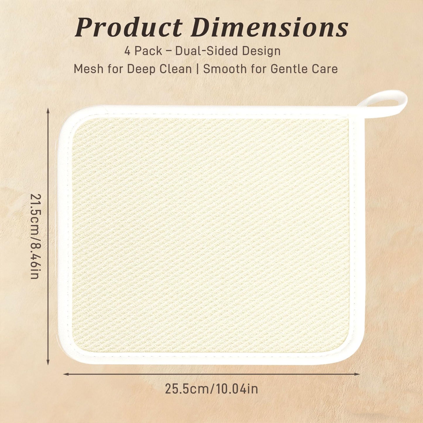 Brvlsoc 4PCS Exfoliating Bath Towels – Dual-Texture Face & Body Washcloths for Scrub, Massage & Skincare, Quick-Dry Shower Cloths for Men & Women