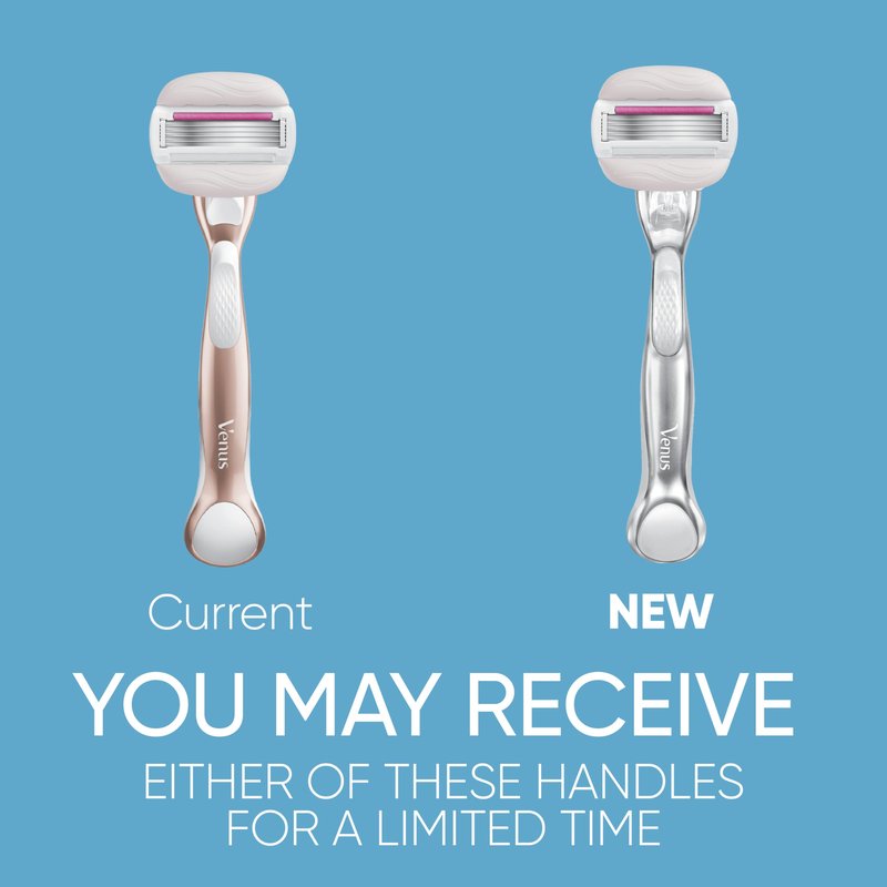 Gillette Venus ComfortGlide plus Olay Sugarberry Women’s Razor, Rose Gold Metal Handle + 4 Blade Refills, 5-Blade Razor Cartridges, Moisture Bars