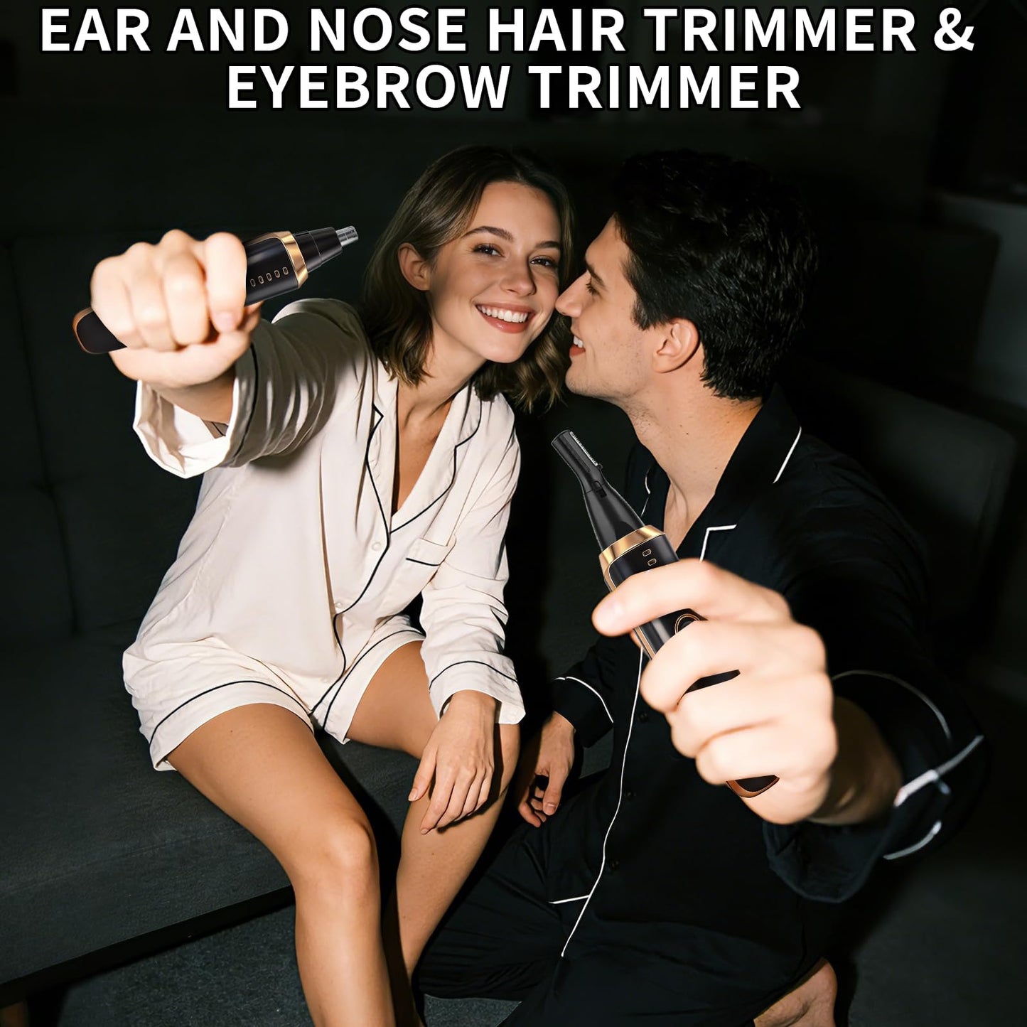Yunmiss LED Display Eyebrow & Nose Hair Trimmer Clipper for Men Women,2026 Rechargeable 2 in 1 Painless Ear & Facial Hair Trimmer with Powerful Motor and Dual-Edge Blades Easy Cleansing (Black)