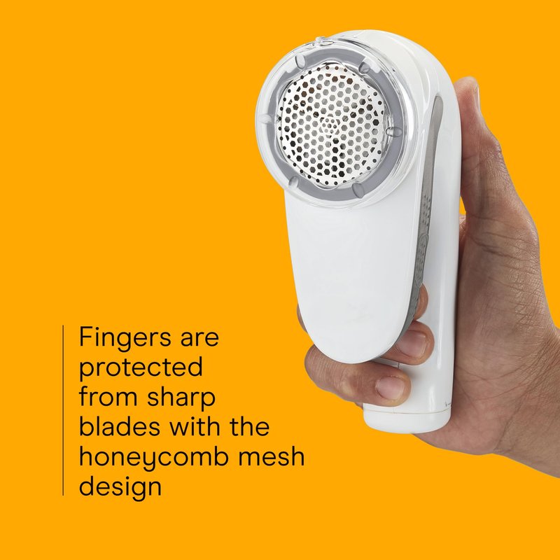 Conair Fabric Shaver and Lint Remover, Rechargeable Portable Clothes Shaver with 3 Settings, Fuzz Remover for Sweaters, Clothing, and Furniture, Large 2-Inch Shaving Head, White