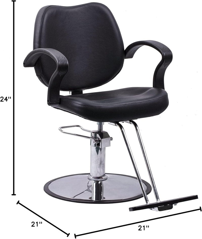 Classic Hydraulic Barber Chair - Professional Styling Chair for Salon & Spa | Adjustable Height, Black
