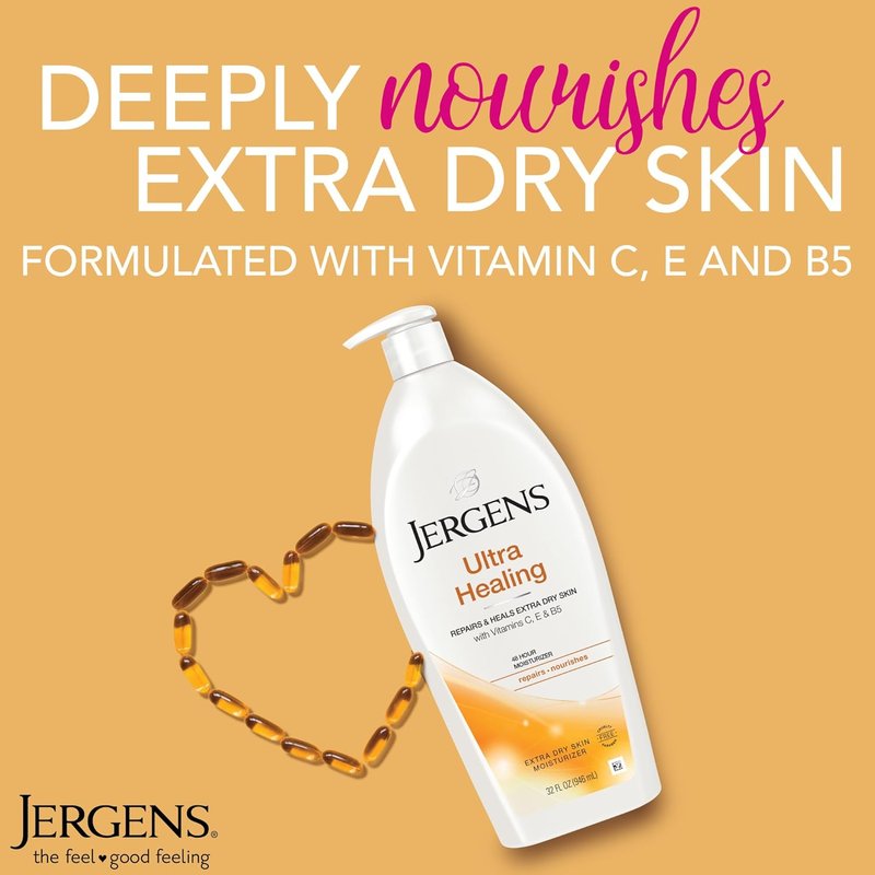 Jergens Ultra Healing Lotion - Quick Absorption Hand & Body Moisturizer for Extra Dry Skin | 32oz