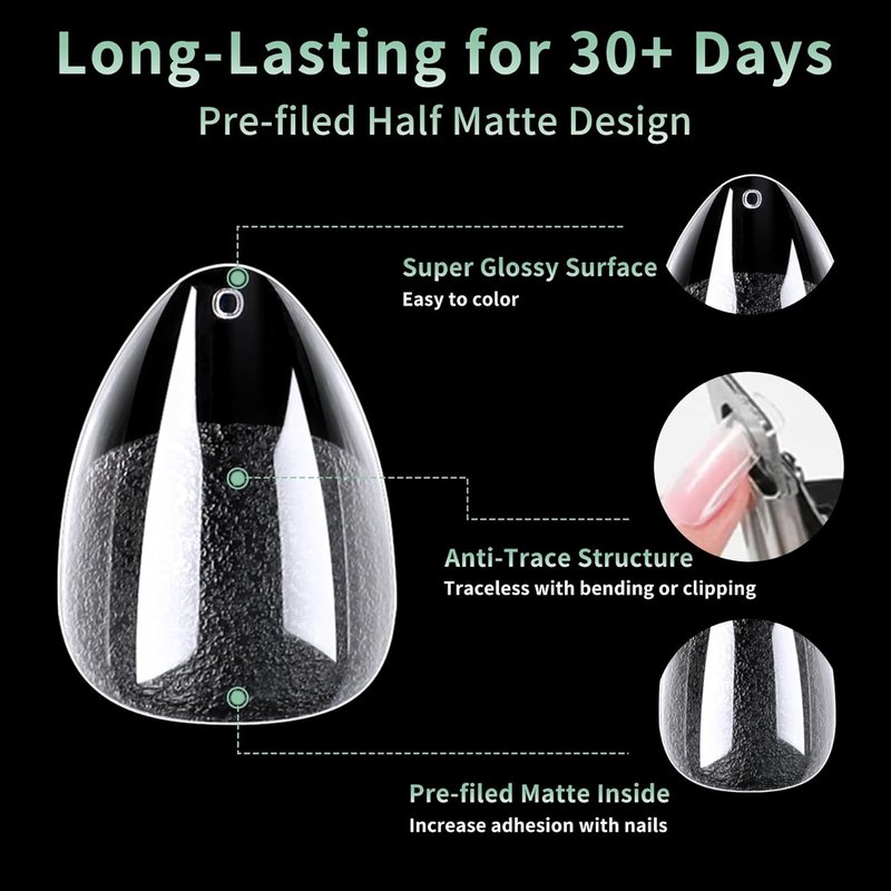 Nail Glue Remover - 2-in-1 Stick & Pen Design for Press-On Nails | 5ml Each, 216pcs Acrylic Tips